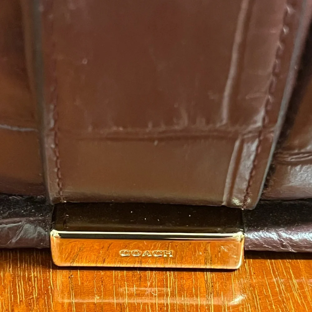 Coach Swagger 27 Croc embossed leather crossbody satchel #E1677 37493 - Picture 9 of 14